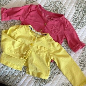 Carter's Pink and Yellow Long Sleeve Tees